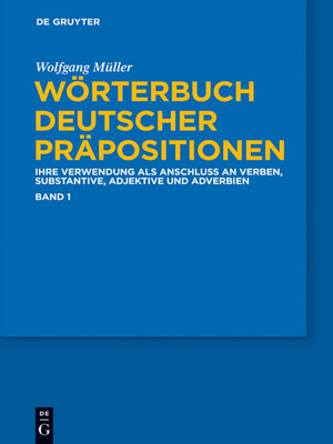 cover image of Wörterbuch deutscher Präpositionen